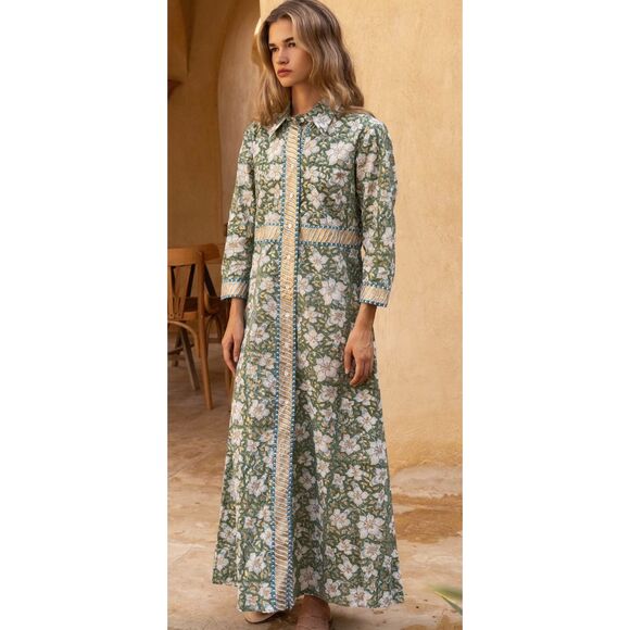 NWOT ⭐️Sold Out⭐️ Oliphant midi shirtdress Sz Lrg, $415 - Picture 2 of 9